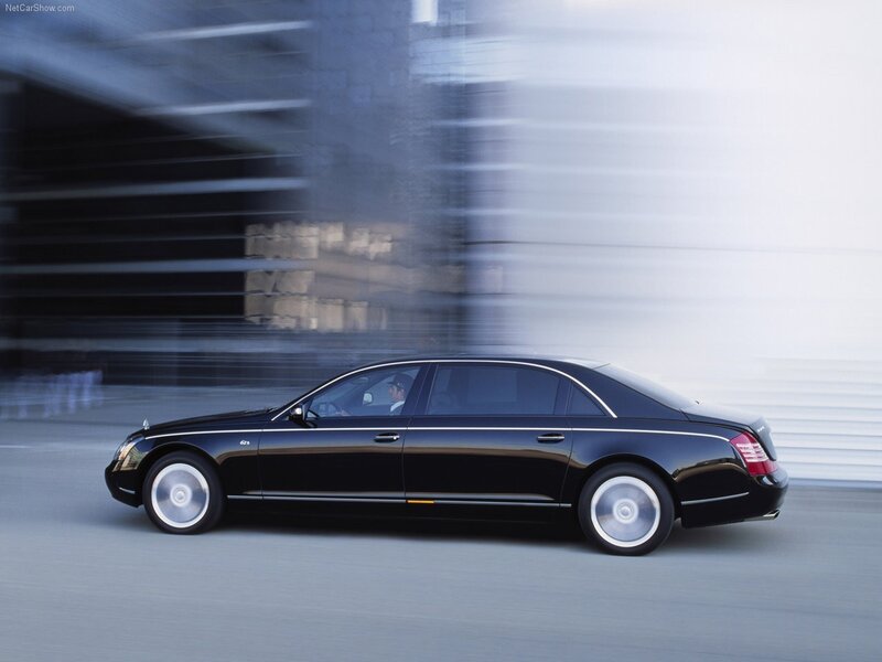 Black Maybach in motion