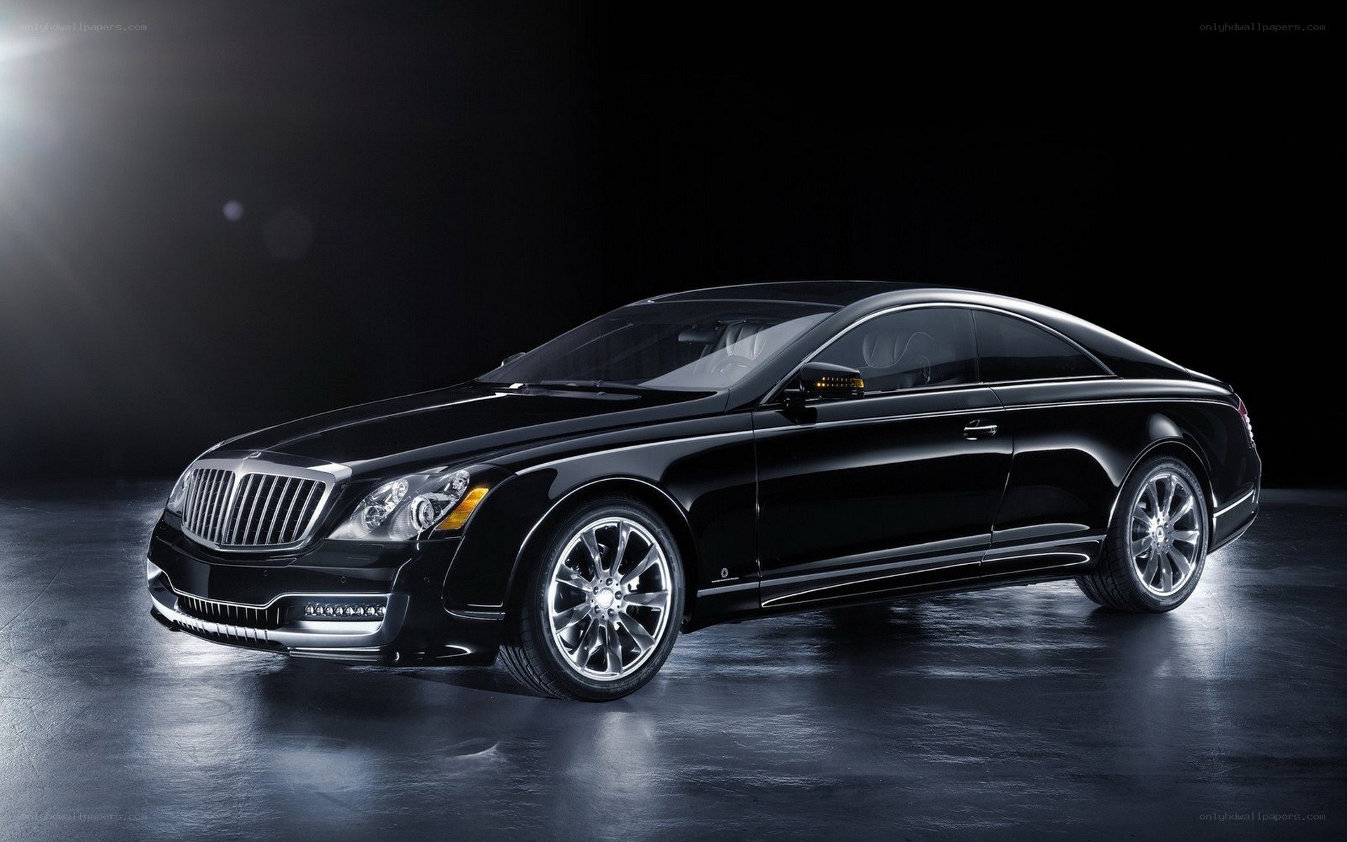 Black Maybach luxury coupe
