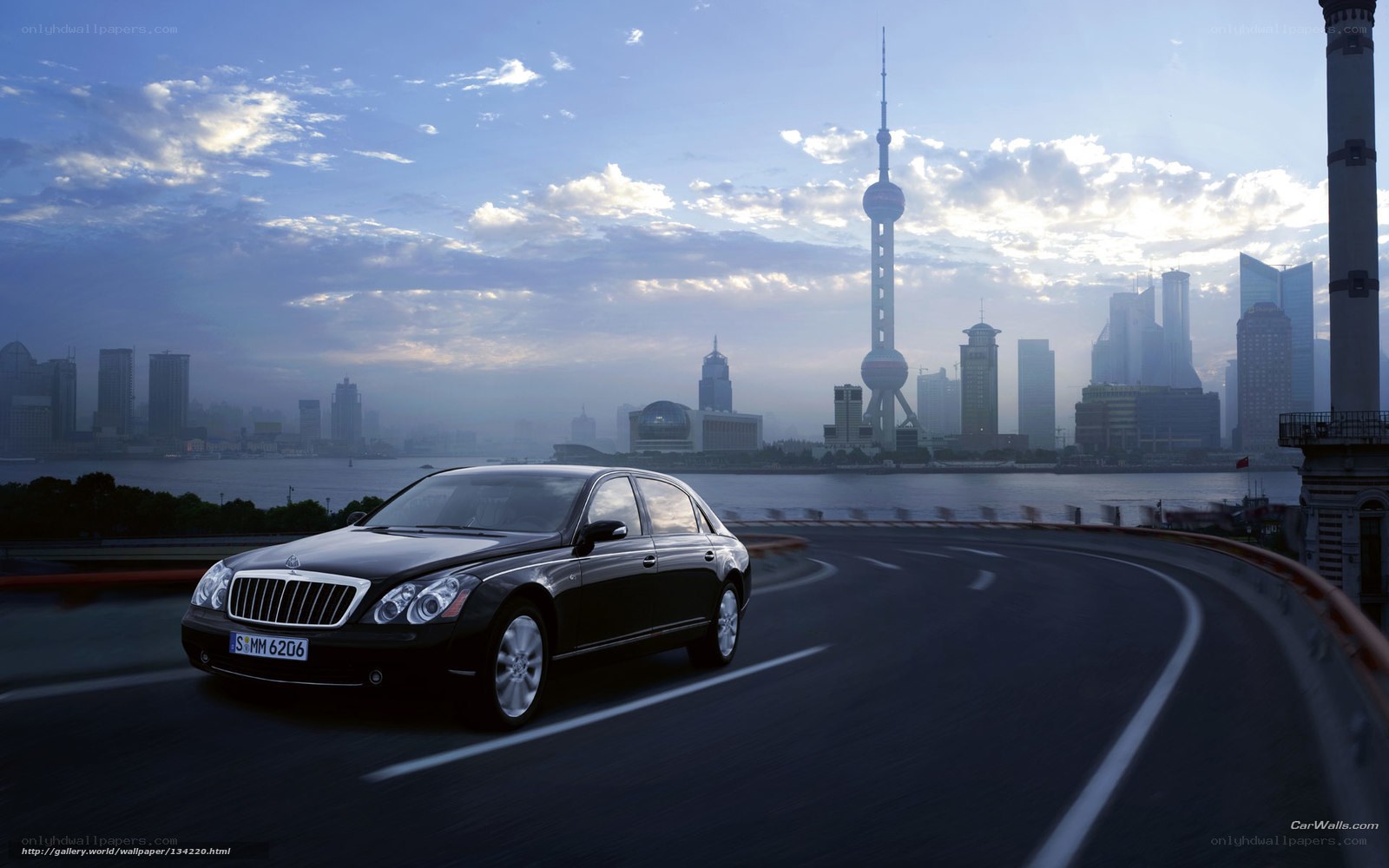 Black Maybach on city road