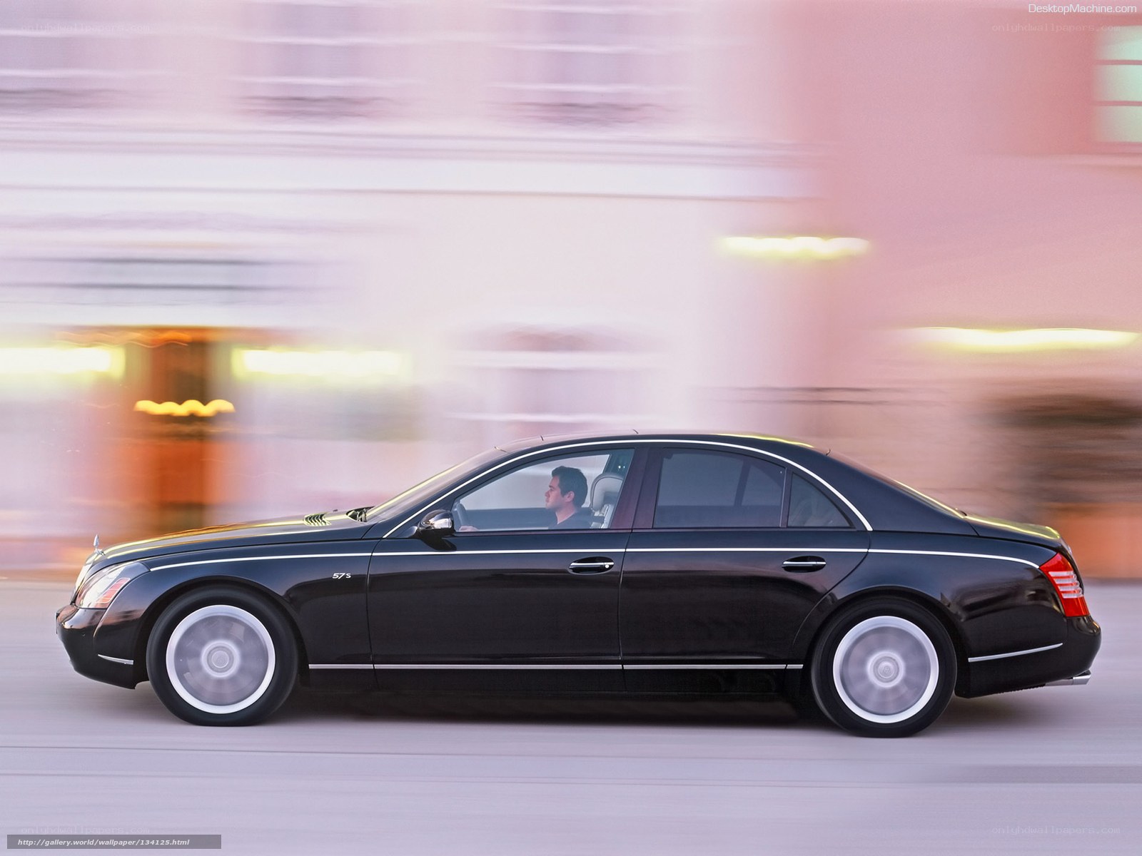 Black Maybach S600 in motion