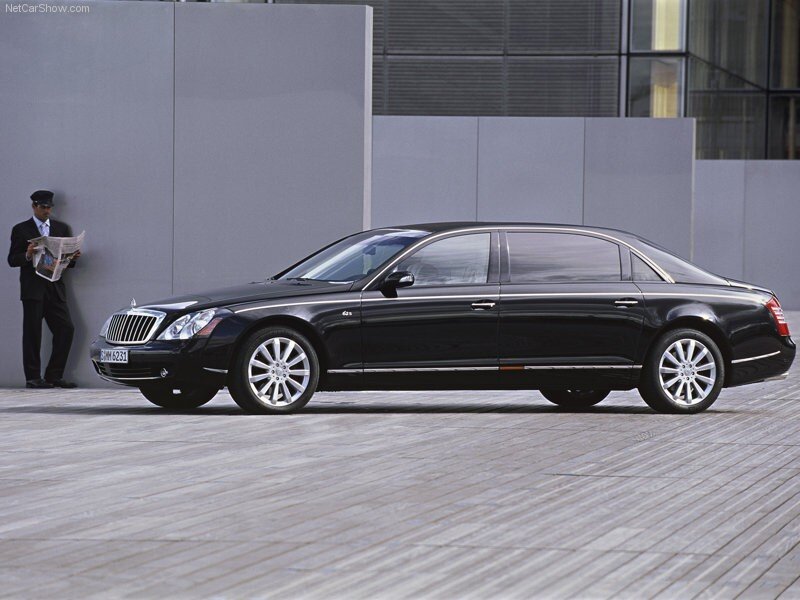 black maybach sedan parked