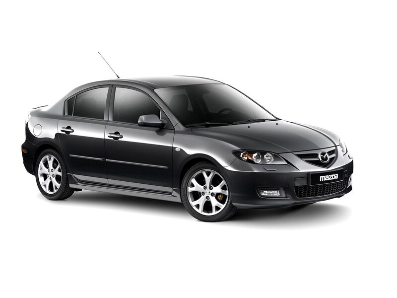 Black Mazda 3 sedan