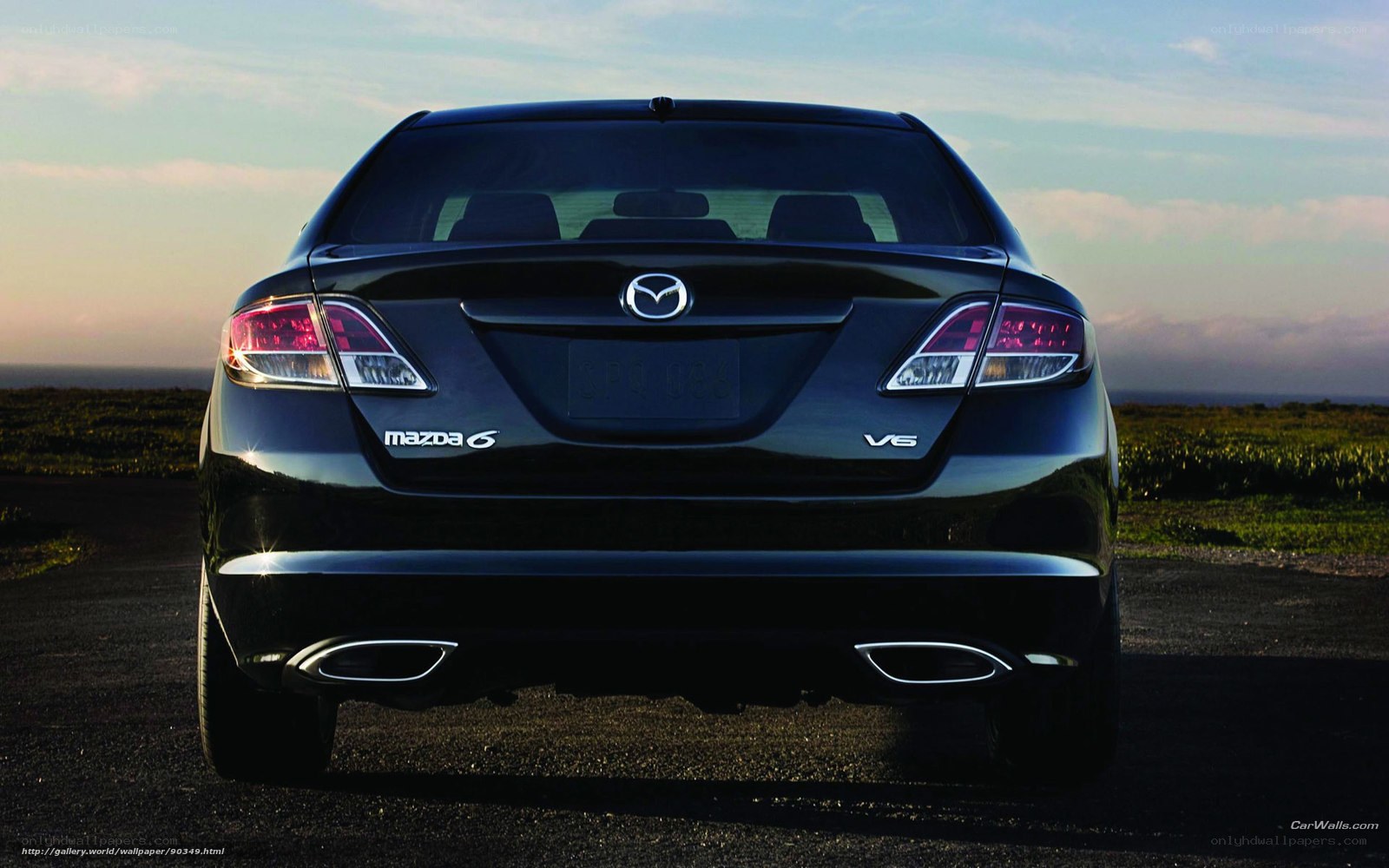 Black Mazda 6 V6 rear view