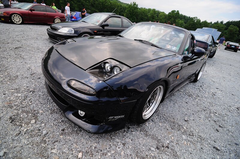 Black Mazda Miata at car show