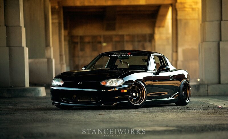 Black Mazda Miata — Dramatic