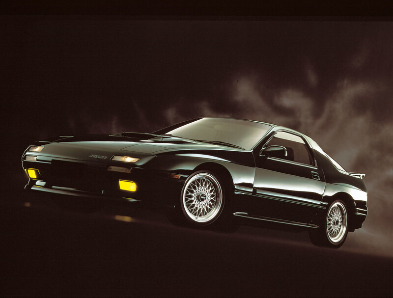 Black Mazda RX-7 sports car