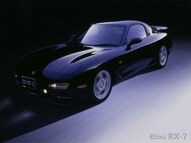 Black Mazda RX-7 sports car