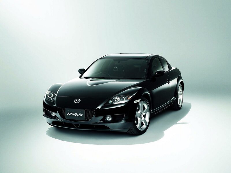 Black Mazda RX-8 sports car