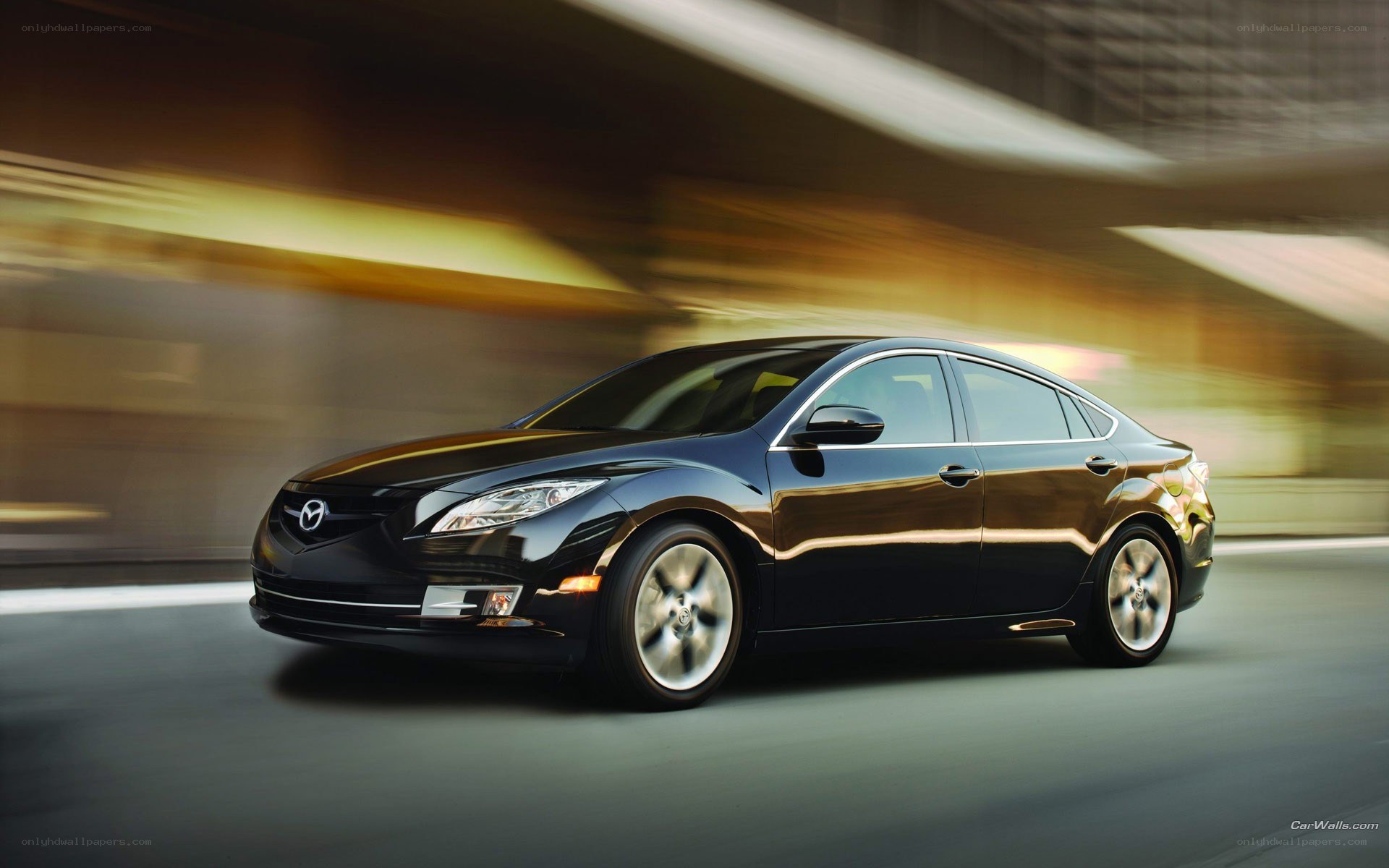 Black Mazda6 in motion