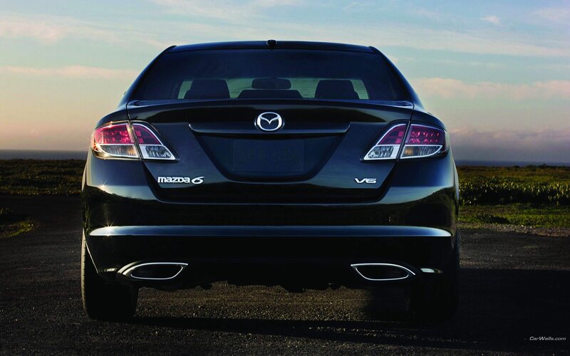 Black Mazda6 V6 rear view