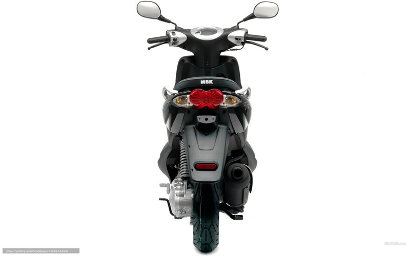 black MBK scooter rear view