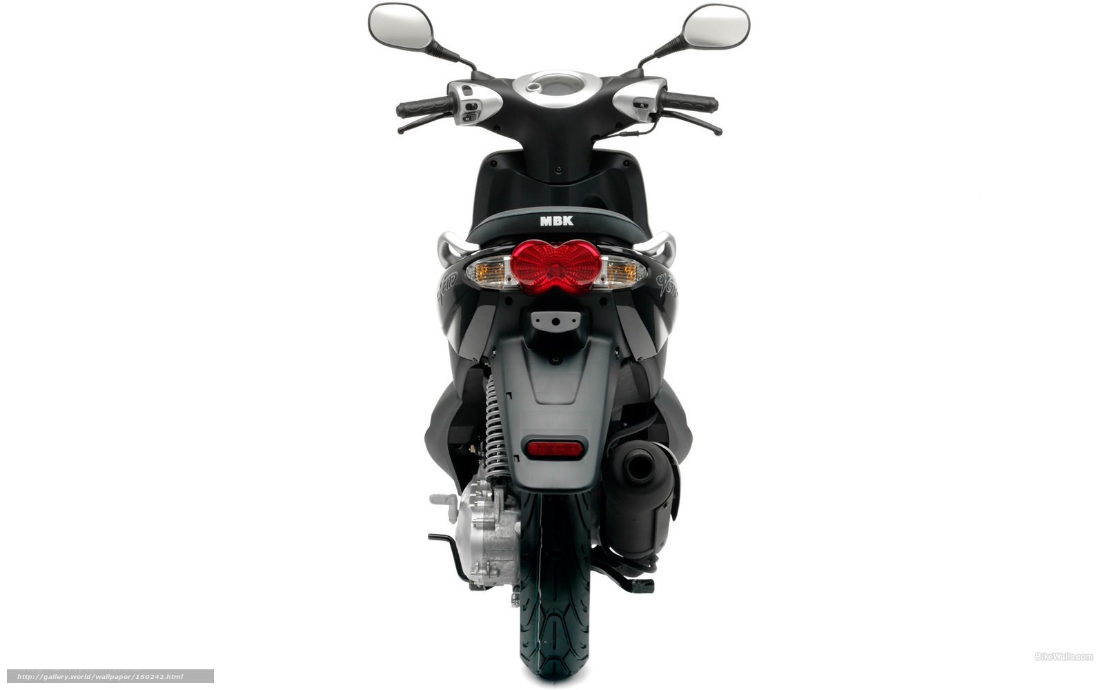 black MBK scooter rear view