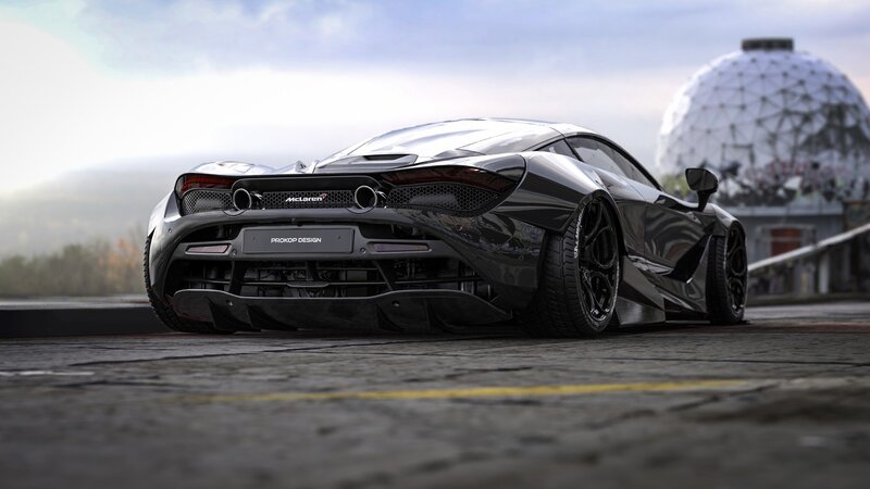 Black Mclaren Sports Car — Dramatic, Afternoon