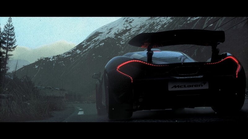 Black McLaren Sports Car — Dramatic, Winter