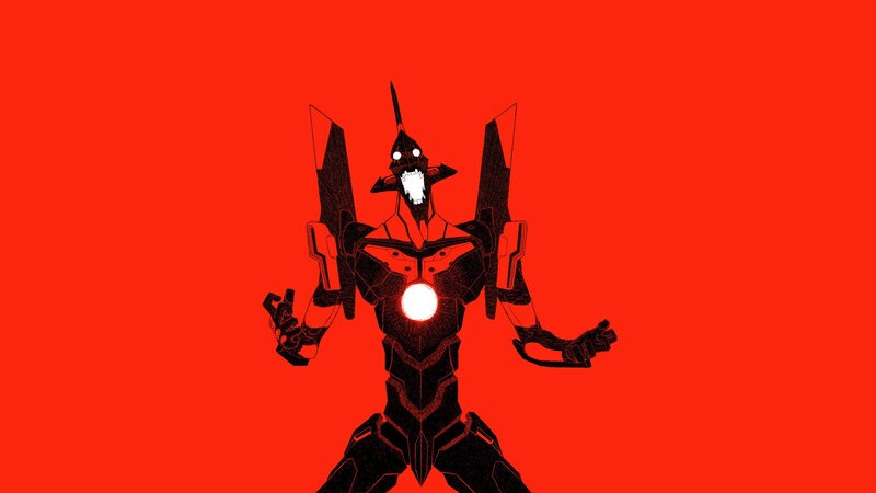 Black Mecha Robot — Red