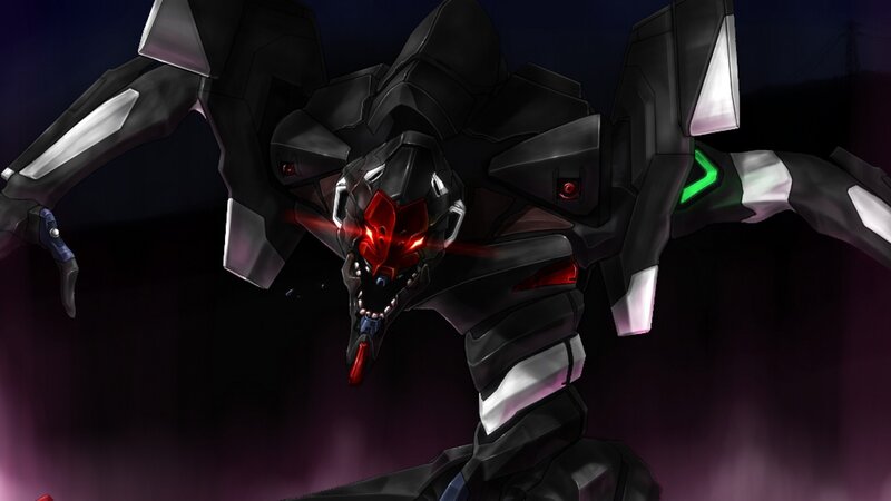 Black Mecha with Red Eyes