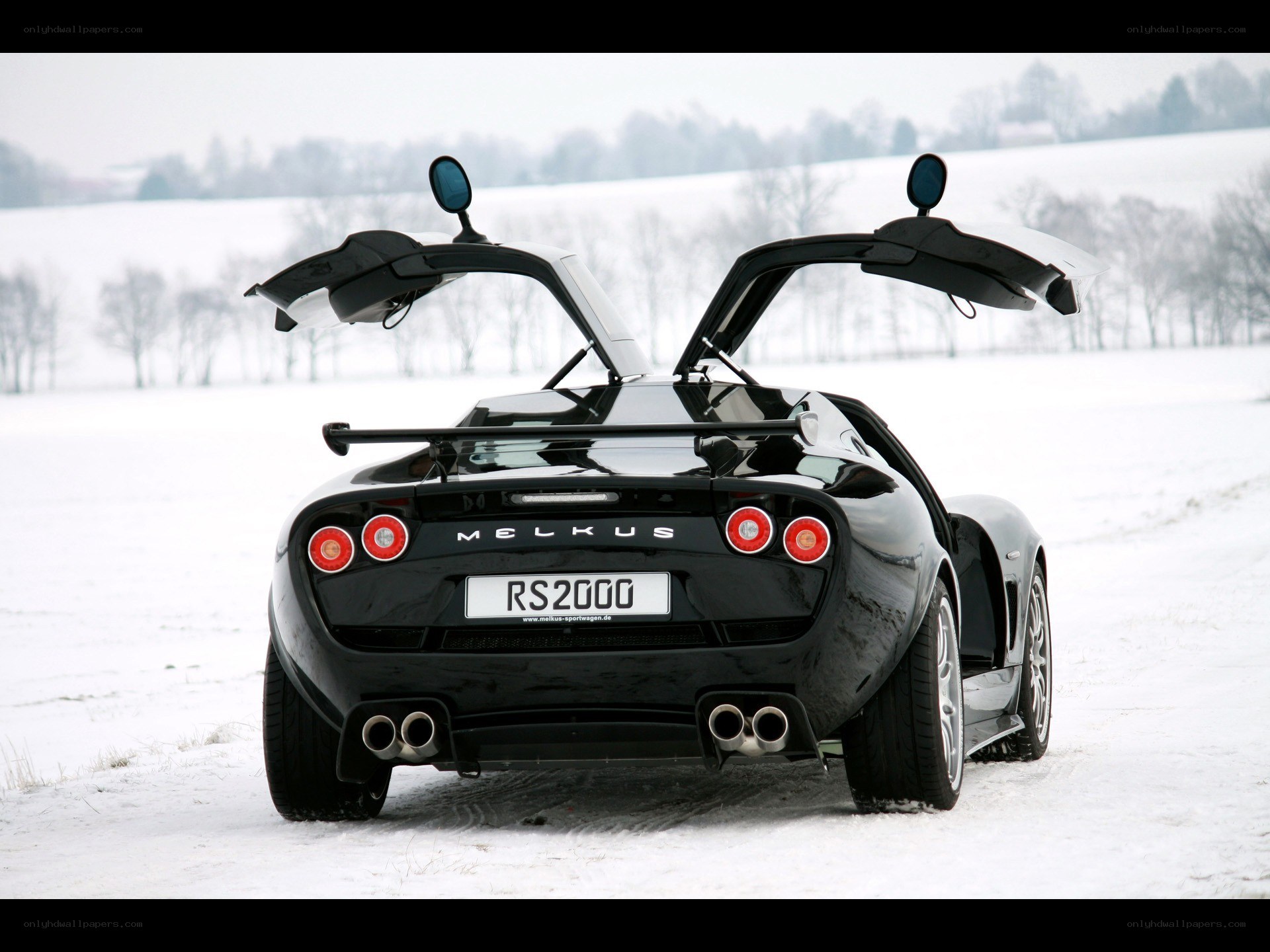 Black Melkus RS2000 in snow