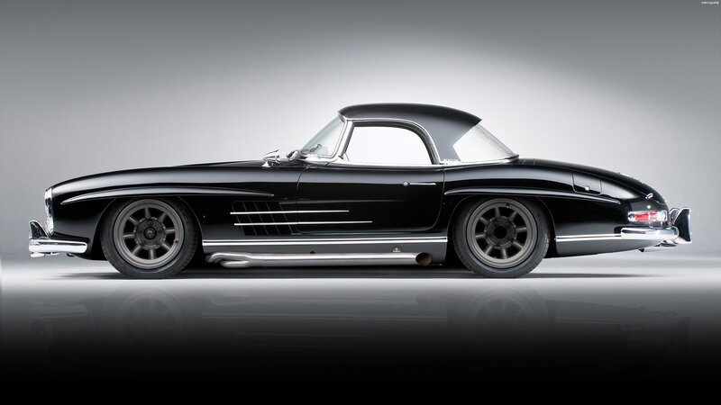 black mercedes-benz 300sl gullwing