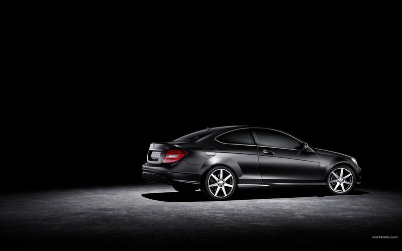 black mercedes-benz c-class coupe