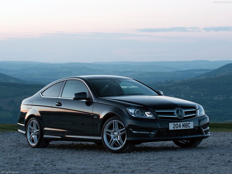black mercedes-benz c-class coupe