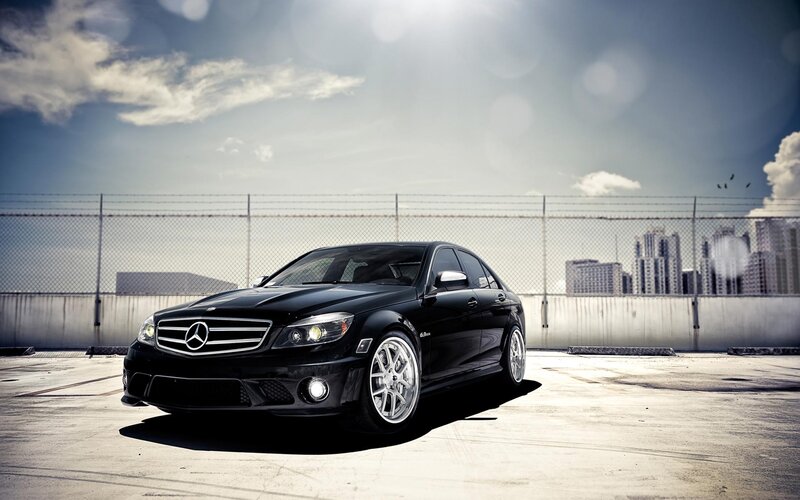 Black Mercedes-Benz C63 AMG