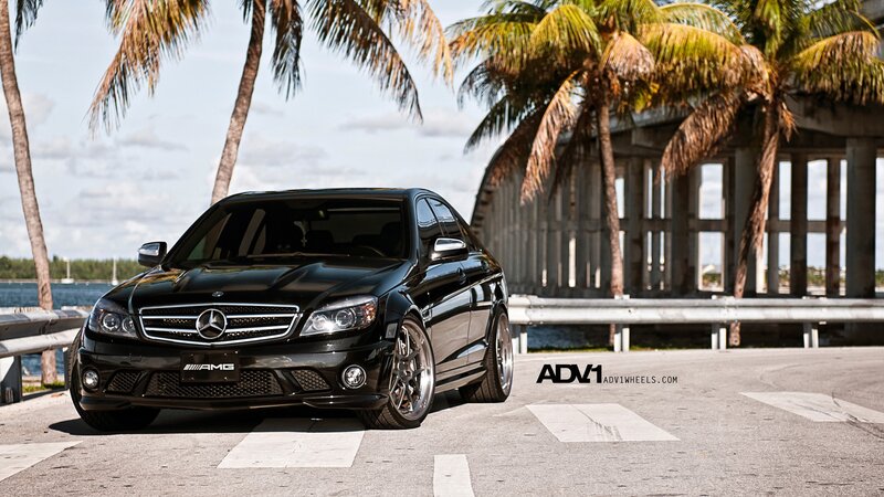 Black Mercedes-Benz C63 AMG