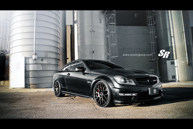 Black Mercedes-Benz C63 AMG — Dramatic, Afternoon, Photograph, Car