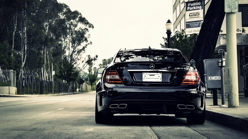 Black Mercedes-benz C63 Amg — Urban