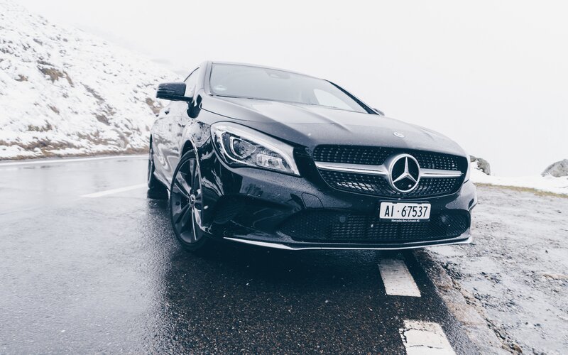 Black Mercedes-benz Car — Cold, Overcast