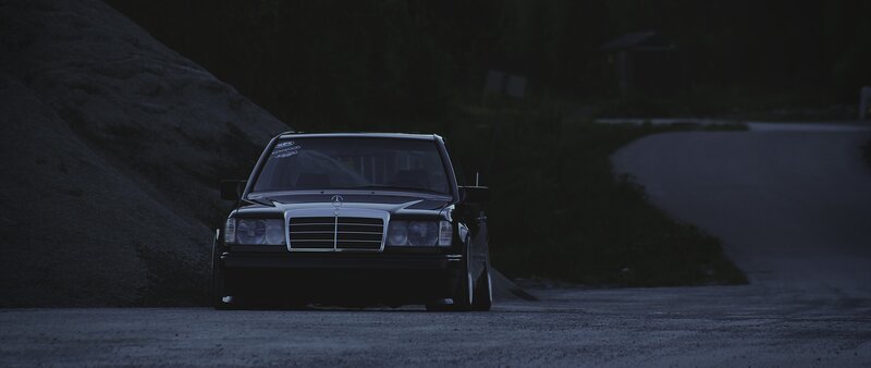 Black Mercedes-benz Car — Dark
