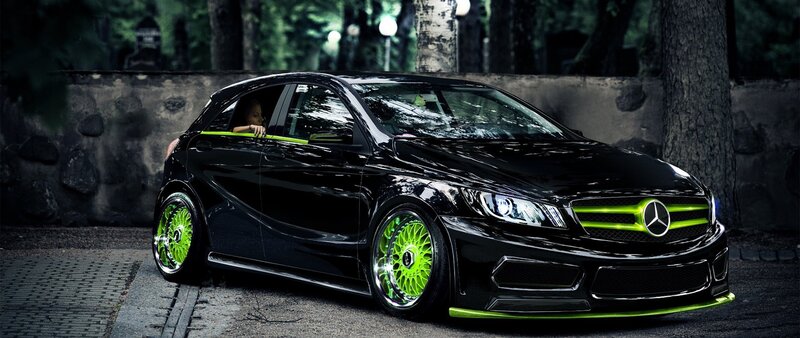 Black Mercedes-Benz Car — Dramatic, Night, Photograph, Person