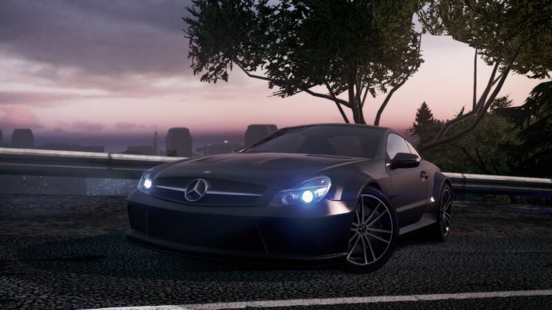 Black Mercedes-benz Car — Dramatic, Sunset