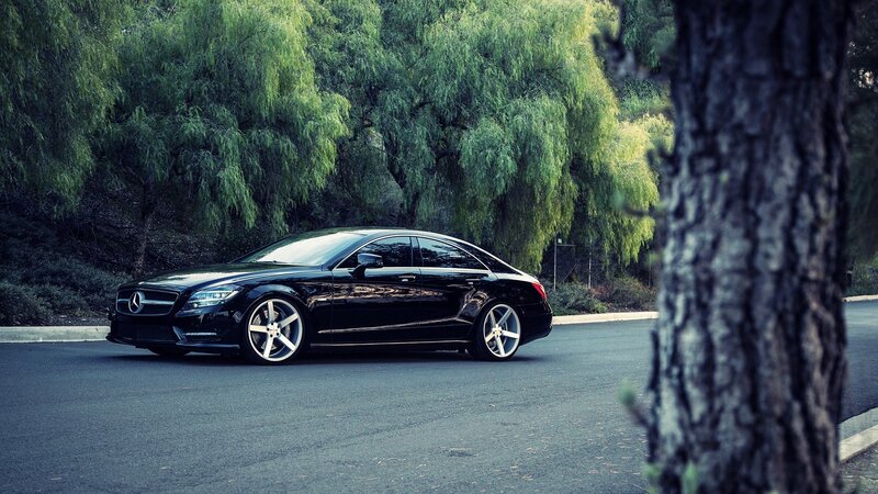 Black Mercedes-Benz CLS parked