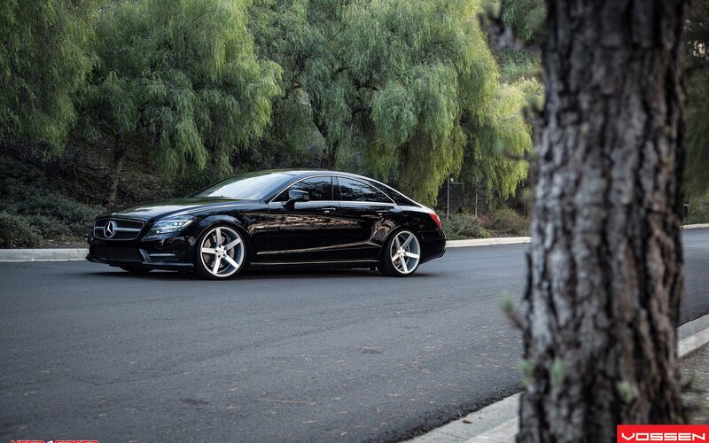 Black Mercedes-Benz CLS parked