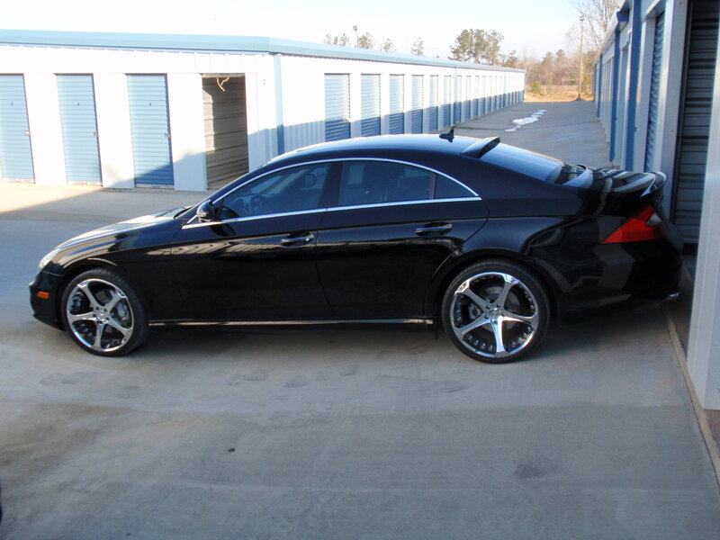black mercedes-benz cls parked