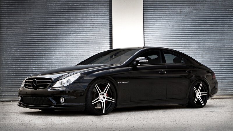 black mercedes-benz cls55 amg