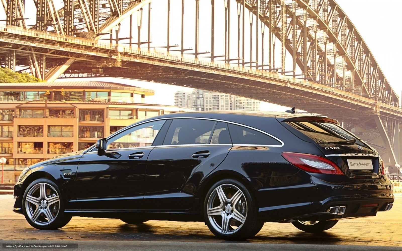 Black Mercedes-Benz CLS63 parked near bridge