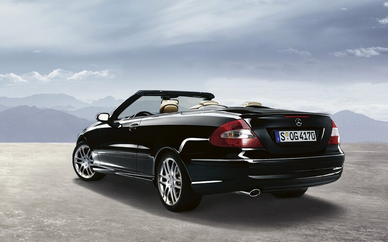 black mercedes-benz convertible