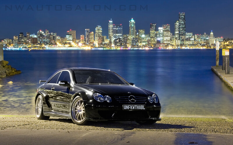 Black Mercedes-benz Coupe — Dramatic, Night