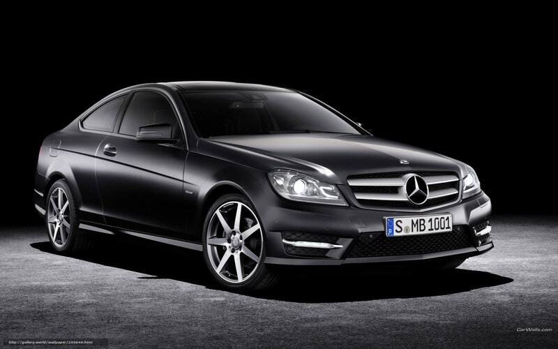 Black Mercedes-Benz Coupe — Dramatic, Photograph, Car, Headlights, License Plate