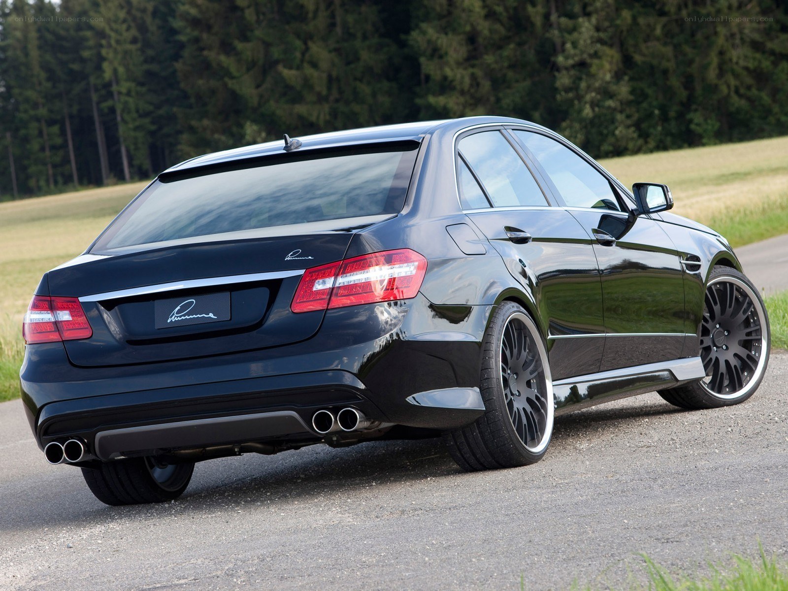 black mercedes-benz e-class sedan