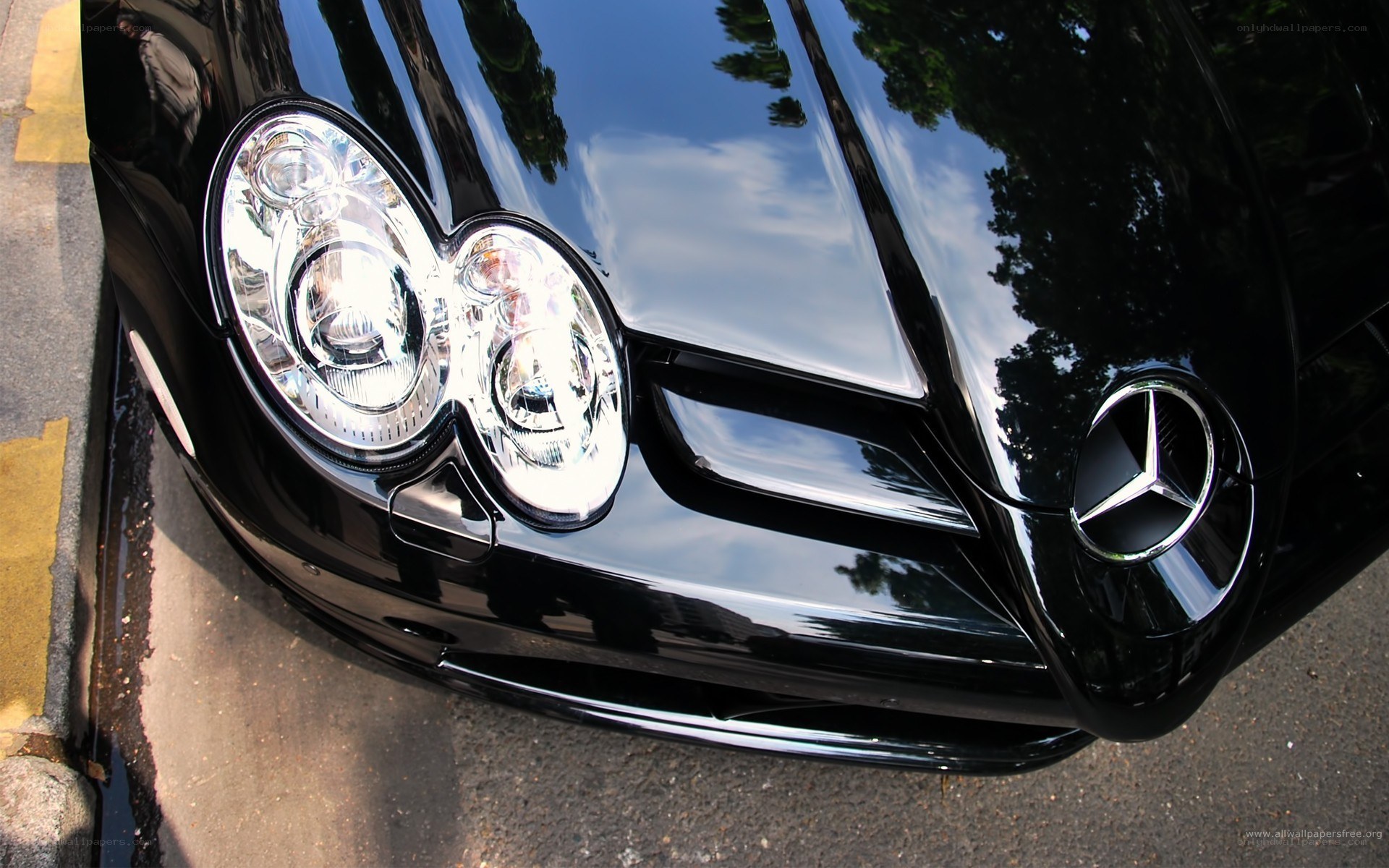 black mercedes-benz front view