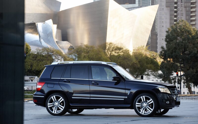 Black Mercedes-Benz GLK parked