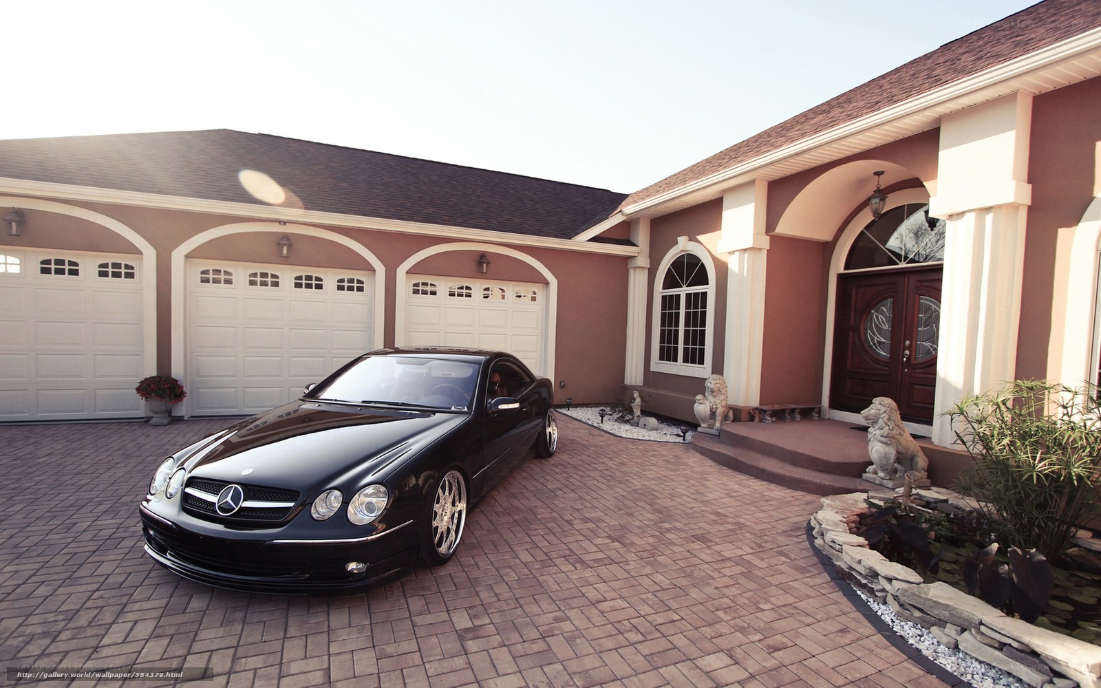 Black Mercedes-Benz in driveway