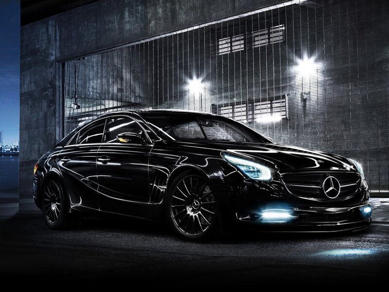 Black Mercedes-Benz in urban setting