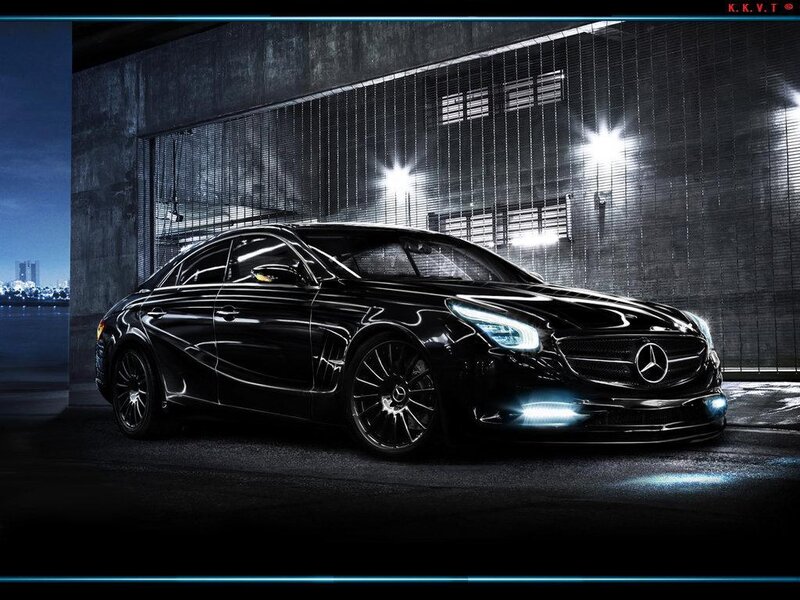 Black Mercedes-Benz in urban setting