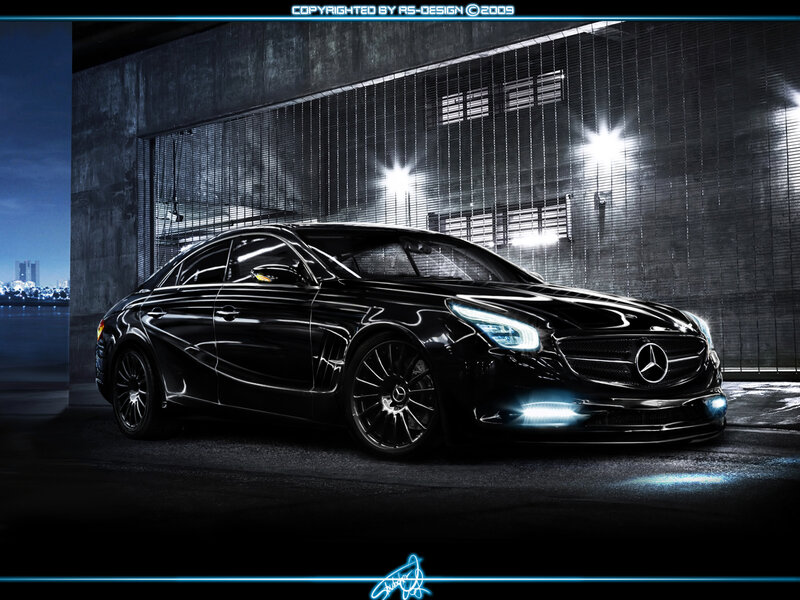 Black Mercedes-Benz in urban setting