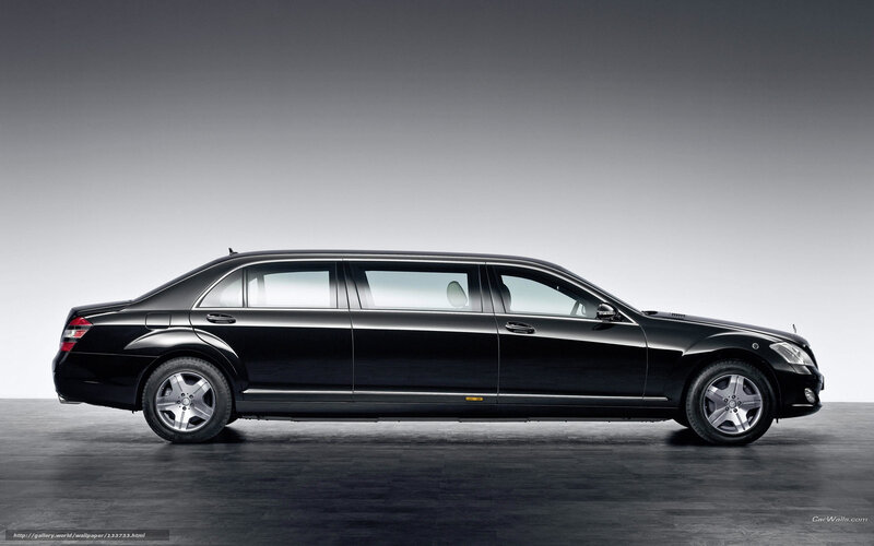 black mercedes-benz limousine