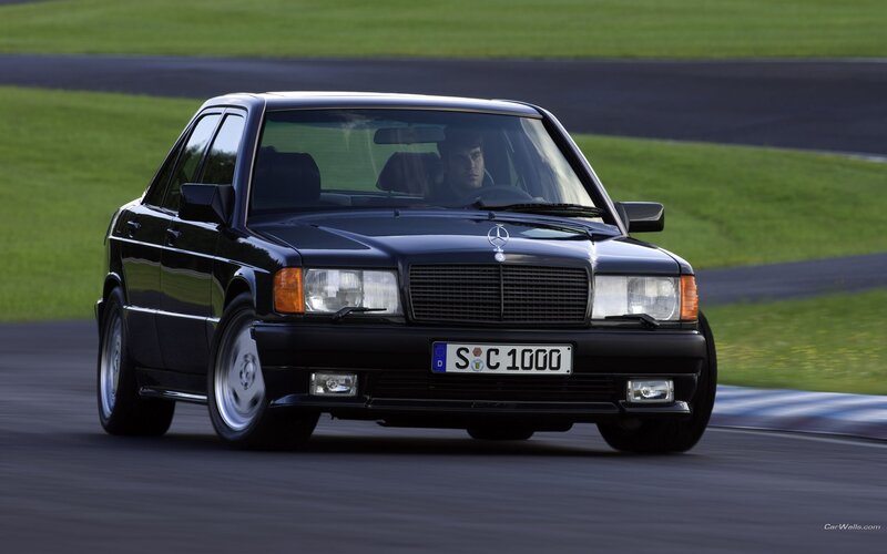 Black Mercedes-Benz on a racetrack