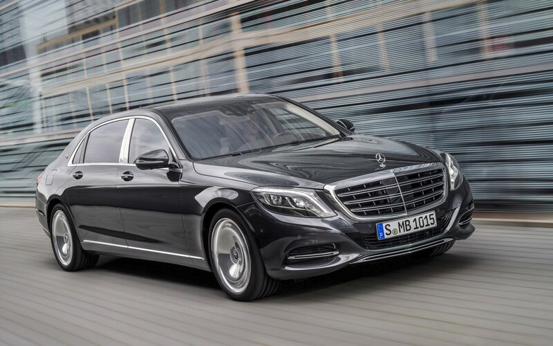 Black Mercedes-Benz S-Class in motion